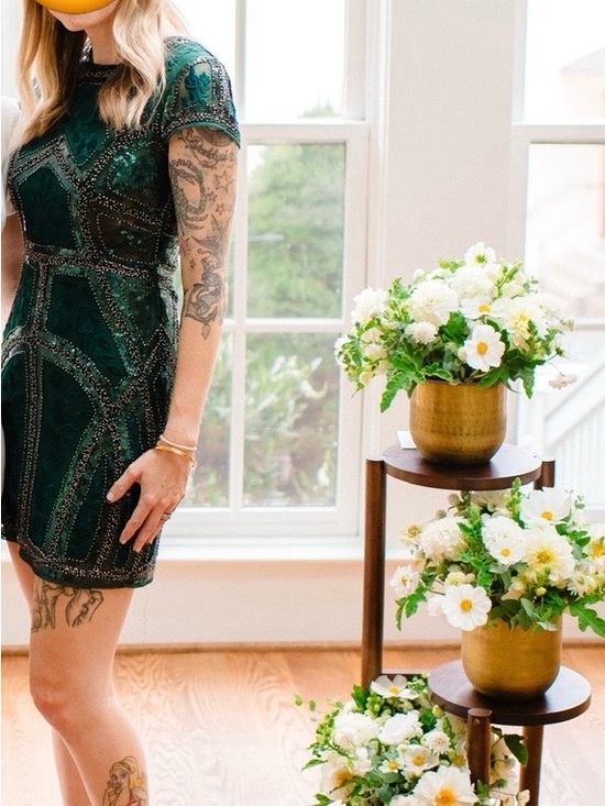 Lulus Dresses & Skirts - Lulu's Emerald Green Beaded Mini Dress
